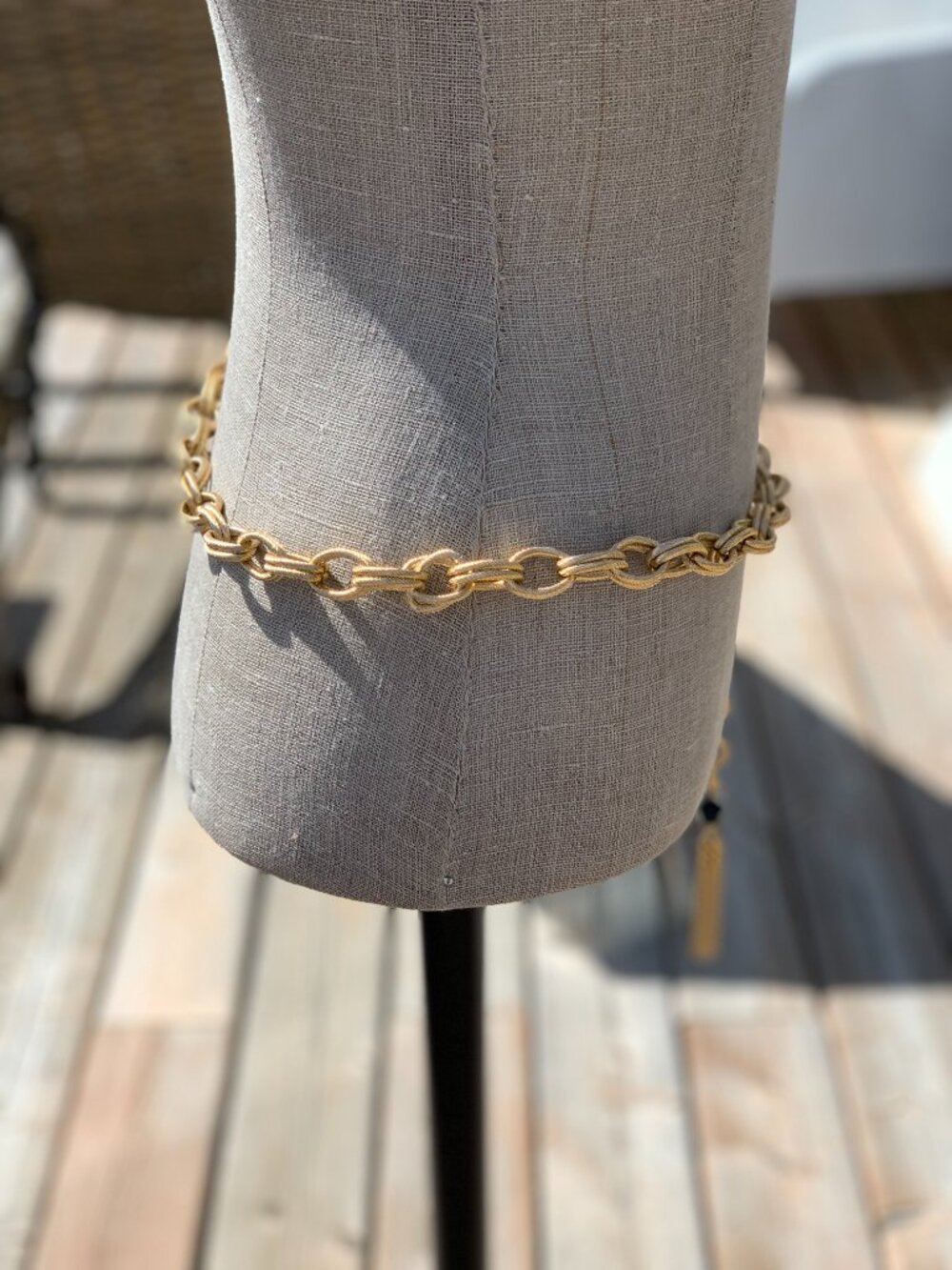 Vintage 70s Gold Hip Waist Chain Belt Bikini Body Jewelry 41 Inch Beach Festival - Picture 5 of 9
